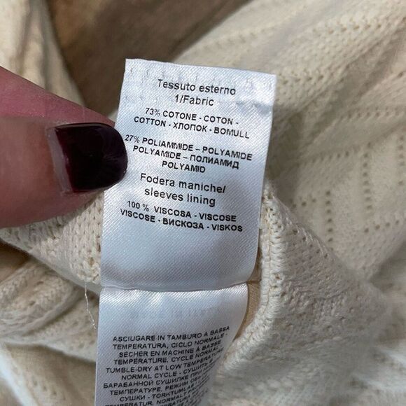 Fortela Womens Two Button Notch Lapel Long Sleeve Knit Blazer Cream Size 10 US 4 - Picture 10 of 13